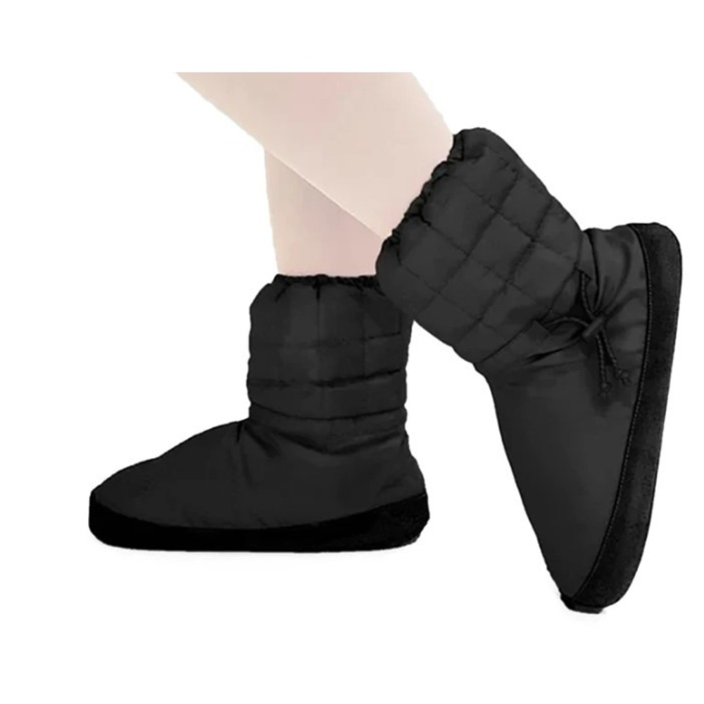 NWT Russian Pointe Quilted Warm Up Booties Black Purple w/ carry bag